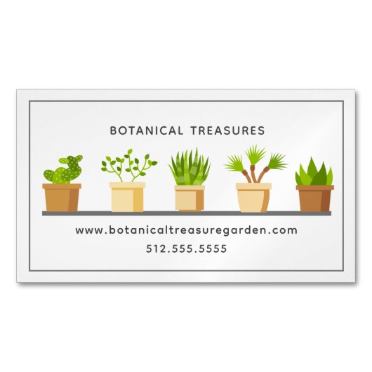 植物子供部屋モダンガーデンボタニスト多肉植物 マグネット名刺 (正面)