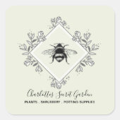 植物子供部屋園芸用品ビーロゴ製品ラベル スクエアシール (正面)