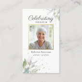 植物学かわいらし葬追記念祈りの言葉カード 名刺 (正面)