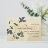 植物学のお悔やみ感謝カード 招待状 (スタンド正面)