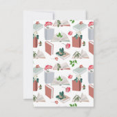 植物学の本 & 図書館の読書パターン サンキューカード (裏面)