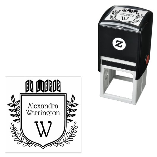 植物学の紋章のジグザグ模様のエクスロリス本名イニシャル セルフインキングスタンプ (インサイチュ)