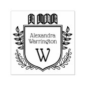 植物学の紋章のジグザグ模様のエクスロリス本名イニシャル セルフインキングスタンプ (デザイン)