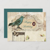 植物学の鳥モダンヴィンテージフランスの鳥 ポストカード (正面/裏面)