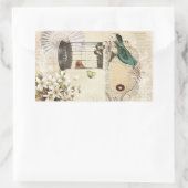 植物学の鳥モダンヴィンテージフランスの鳥 長方形シール (バッグ)