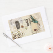 植物学の鳥モダンヴィンテージフランスの鳥 長方形シール (封筒)