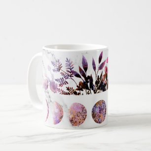植物学アメジストオパルムーンフェーズ コーヒーマグカップ