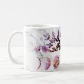 植物学アメジストオパルムーンフェーズ コーヒーマグカップ (左)