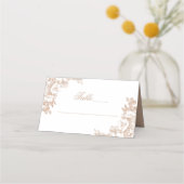 植物学エレガントの |銅バラ金ゴールドフローラ プレイスカード (正面)