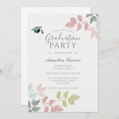 植物学エレガント卒業パーティー招待状 招待状 (正面/裏面)