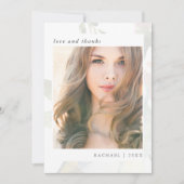 植物学エレガント卒業写真ありがとう サンキューカード (正面)