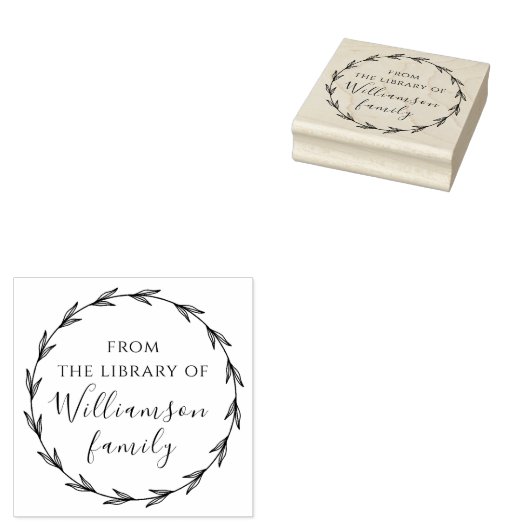 植物学エレガント系カスタム図書室 ラバースタンプ (押印)