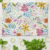 植物学カラフルの キッチンタオル (折り畳み)