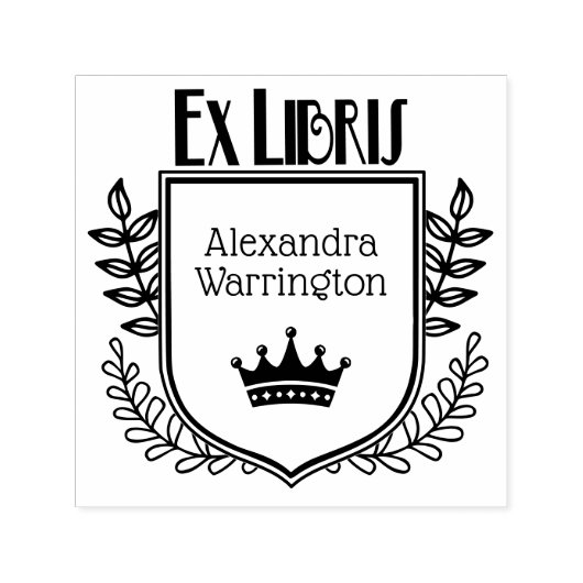 植物学クラウンエンブレム #1 エクセレブリス 本の名前 セルフインキングスタンプ (デザイン)