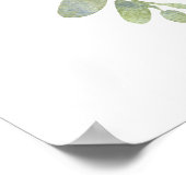 植物学ゴールドグリーンの結婚式バックドロップ ポスター (角)