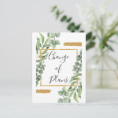 植物学ゴールド プラン変更 結婚延期のお知らせ 案内ポストカード (スタンド正面)