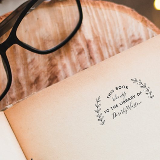 植物学スタイリッシュカスタム図書本素朴葉 ラバースタンプ