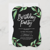 植物学ストライプのの|誕生日パーティーの招待 招待状 (正面)