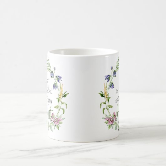 植物学テーマで主を信頼する聖句 コーヒーマグカップ (中央)