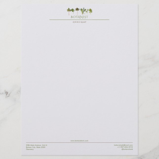 植物学ビジネス レターヘッド (正面)