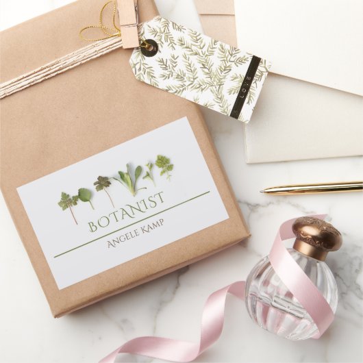 植物学ビジネス 長方形シール (ギフト)