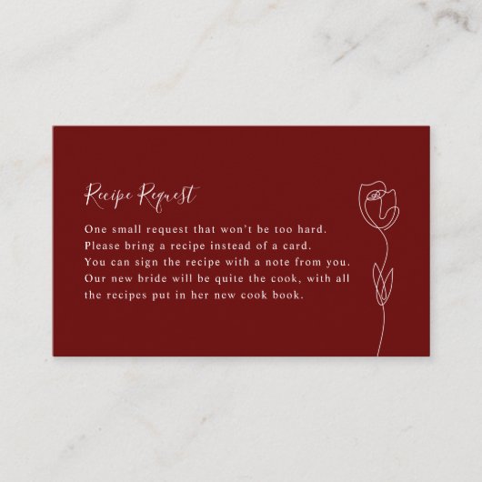 植物学フローライラストレーションレシピ要求カード 名刺 (正面)