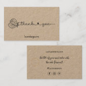 植物学フローラクラフトミニマルロゴサンキューブシ 名刺 (正面/裏面)