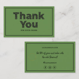 植物学フローラグリーンロゴタイポグラフィありがとう 名刺