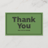 植物学フローラグリーンロゴタイポグラフィありがとう 名刺 (正面)