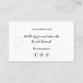 植物学フローラブラックロミニマルゴありがとう 名刺 (裏面)