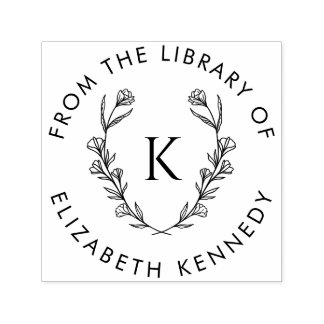 植物学フローラリースイニシャルラウンドライブラリー セルフインキングスタンプ