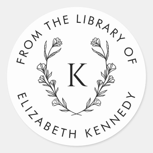 植物学フローラリースイニシャルラウンドライブラリー ラウンドシール (正面)