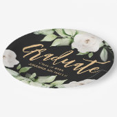 植物学フローラ大学院生文科卒業ブラック ペーパープレート (アングル)