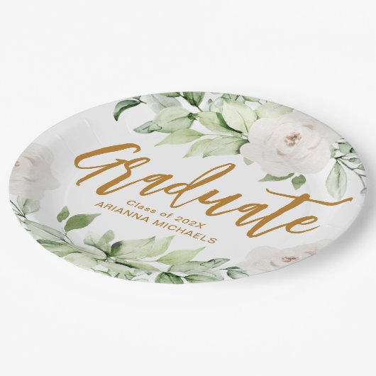 植物学フローラ大学院生文科卒業 ペーパープレート (アングル)