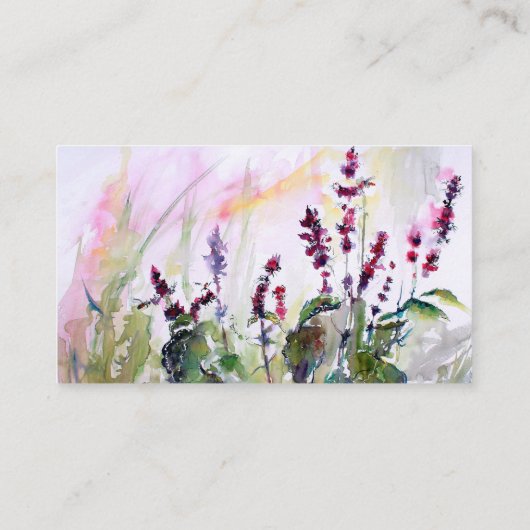 植物学フローラ水彩絵画名刺 名刺 (裏面)