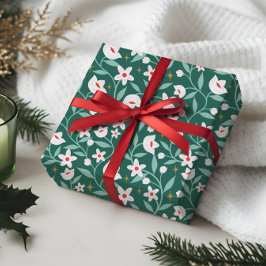 植物学フローラ花つる植物葉のパターン ラッピングペーパー