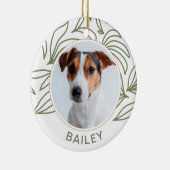 植物学プリントドッグの写真と有名クリスマス セラミックオーナメント (右)