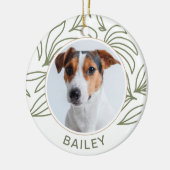 植物学プリントドッグの写真と有名クリスマス セラミックオーナメント (左)