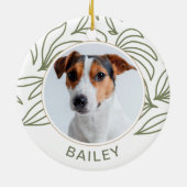 植物学プリントドッグの写真と有名クリスマス セラミックオーナメント (裏面)