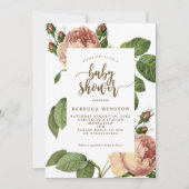 植物学モダンのフローラのベビーシャワーの招待 招待状 (正面)