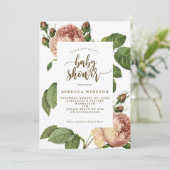 植物学モダンのフローラのベビーシャワーの招待 招待状 (スタンド正面)