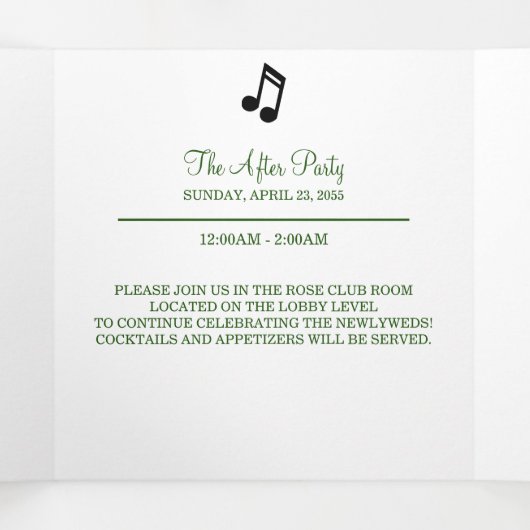 植物学モダンの |ホワイト結婚リリーの詳細トリ – 三つ折りカード (内部中)