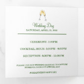 植物学モダンの |ホワイト結婚リリーの詳細トリ –  三つ折りカード (内部最初)