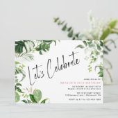 植物学モダンの |熱帯テーマ大人誕生日 招待状 (スタンド正面)