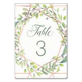 植物学モダンの |銅のルック結婚ス テーブルナンバー