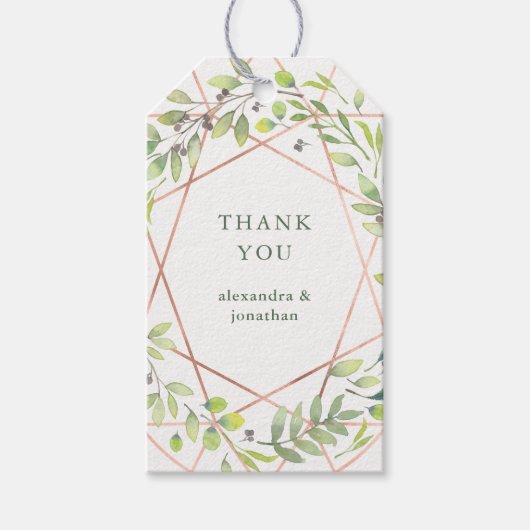 植物学モダンの |銅ルックありがとうございます ギフトタグ (正面)