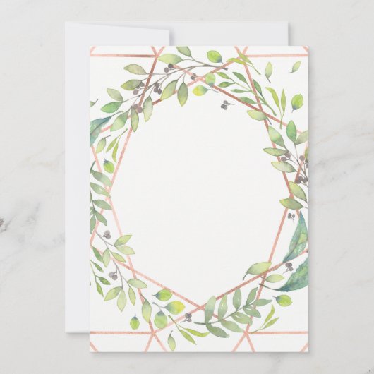 植物学モダンの | Copper Lookカップルのシャワー 招待状 (裏面)