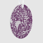 植物学モダンフローラ紫 オーナメント (正面)