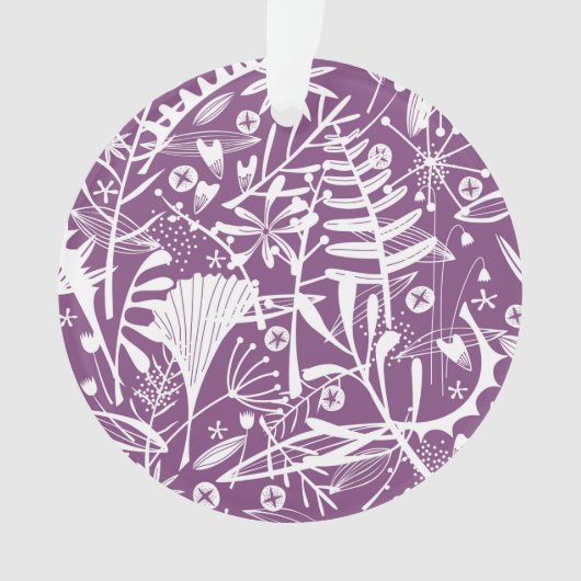 植物学モダンフローラ紫 オーナメント (正面)