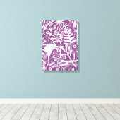 植物学モダンフローラ紫 キャンバスプリント (インサイチュ (ウッドフロア))